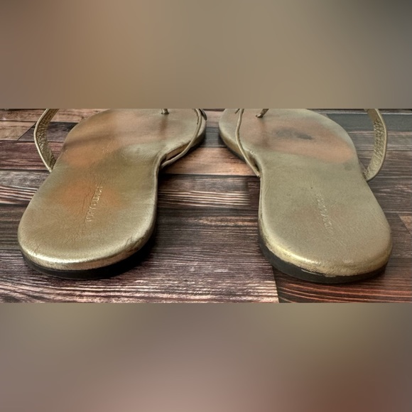 Tory Burch Miller Leather Thong Sandals Gold 10M - Picture 4 of 10